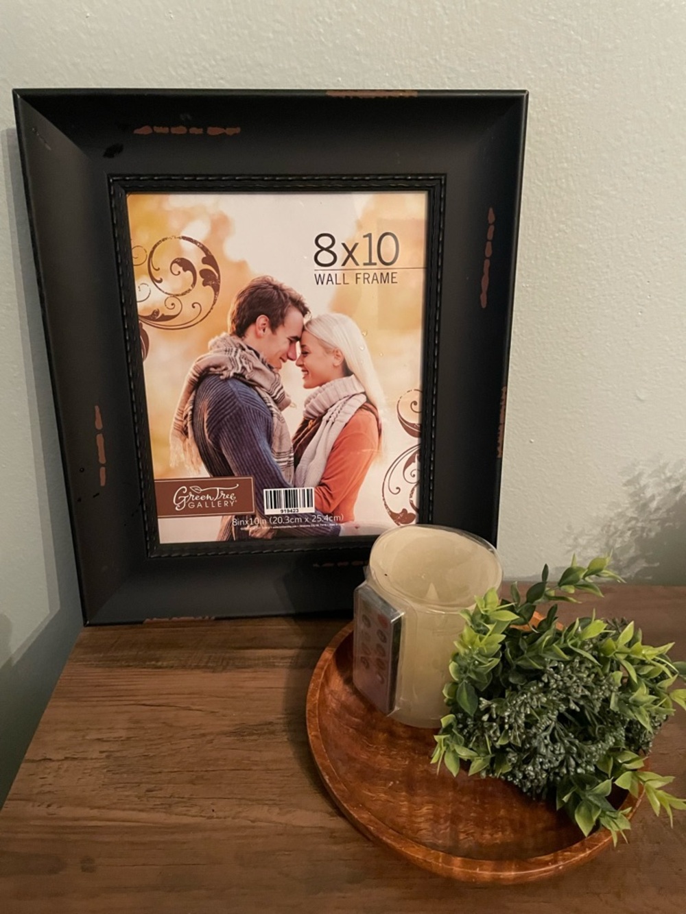 Green Tree Gallery Black Distressed 8x10 Picture Frame with tray csndle floral